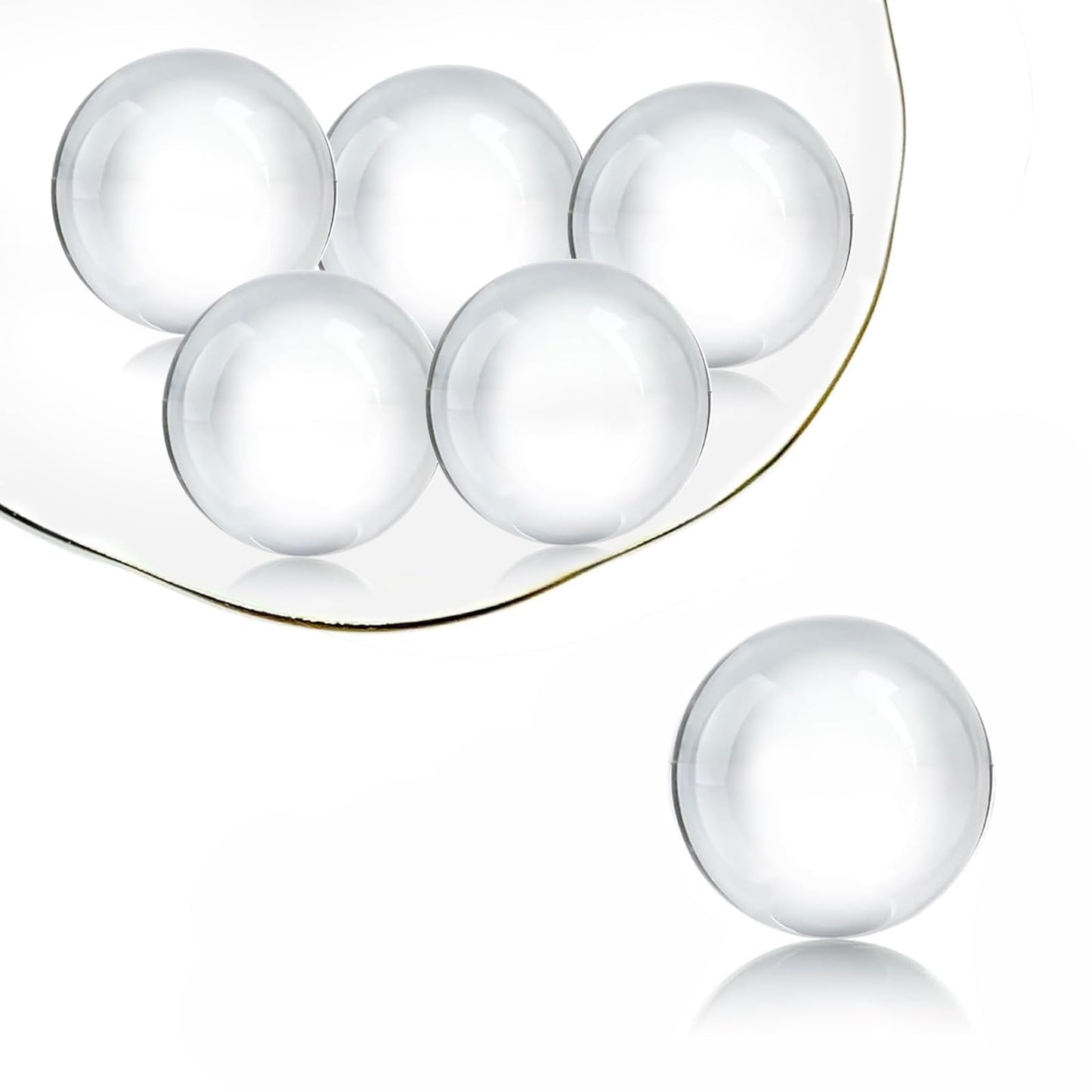 HZLUPQ 6PCS Clear Crystal Ball Spheres, Decorative Glass Orbs for Home Decor