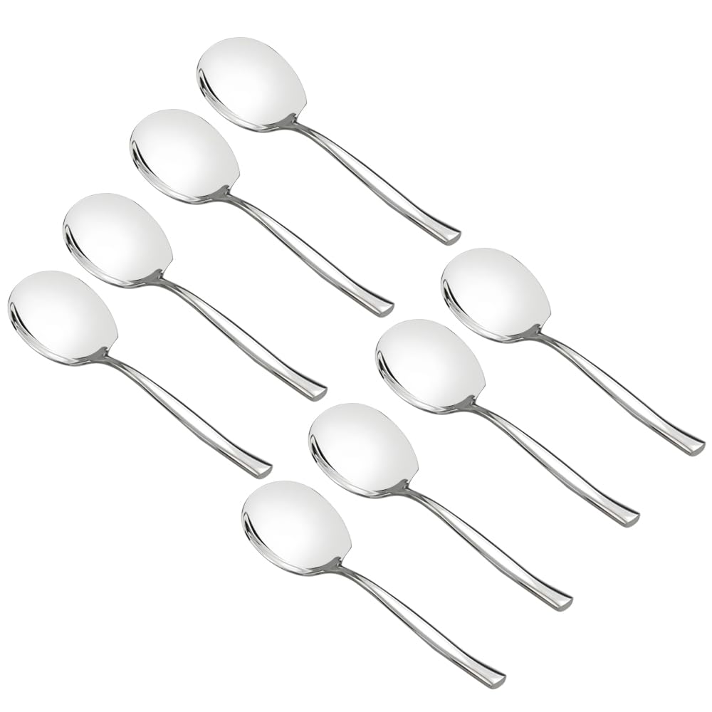 Idomy 8-Piece Stainless Steel Buffet Serving Spoon, Large Serving Spoon