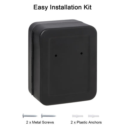 Decaller 20 Key Storage Lock Box with Code, Wall Mount Metal Security Key Cabinet with Combination Lock, 7.87" x 6.30" x 2.95", Black