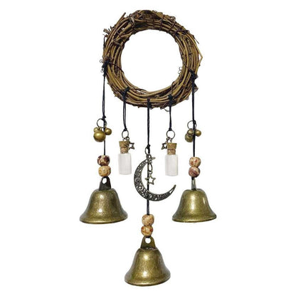 Witch Bells Magical Wind Chimes, Hanger Witchcraft Decor, Crystal Quartz Hanging Pendant Decor