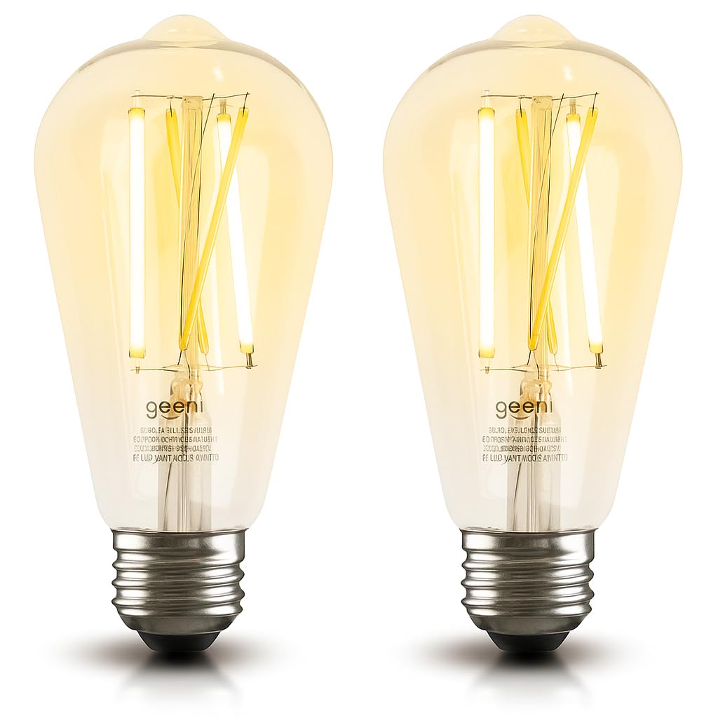 Geeni Smart Light Bulb - Alexa and Google Home Compatible, Tunable White LED Programmable and Dimmable WiFi Light Bulb, App Controlled (ST21, 2-Pack)
