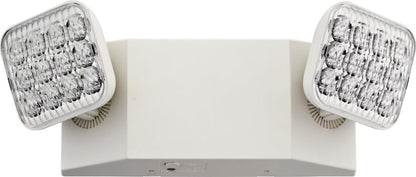 Lithonia Lighting Basics LED Emergency Light, Emergency Lighting with Dual Adjustable LED Lamp Heads, Wall Mount, Damp Location Rated, 90-Minute Backup, 120/277V, White (EU2C M6)