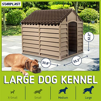 Starplast Mocha / Brown Large Dog House/Kennel