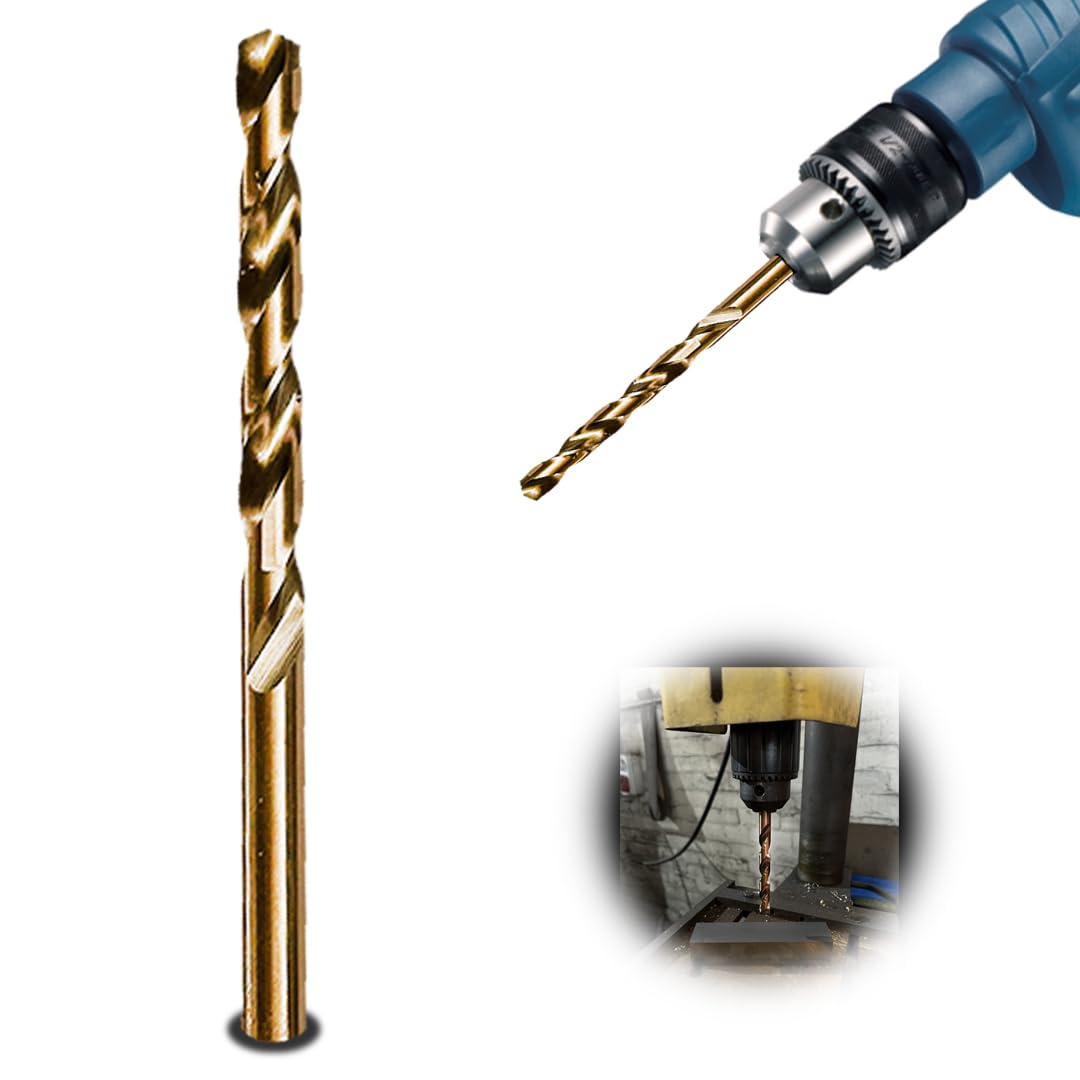 Rennie Tools - Box of 10 x 4mm HSS Gold Cobalt Jobber Drill Bit Set For Stainless Steel, Hard Metals, Aluminium, Cast Iron, Copper. Twist Drill Bit Sets Supplied In A Box. 4mm Drill Bit Set