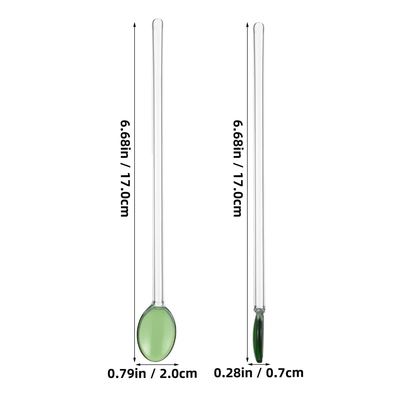 DOITOOL Glass Stirring Spoons Set of 6 Heat Resistant Long Handle Dessert and Coffee Spoons for Tea Espresso Cocktails 6.69 Inch Food Grade Material