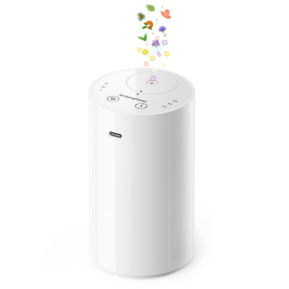 Waterless Essential Oil Diffuser, Portable Aromatherapy Diffuser with 20mL Capacity, Battery Operated Mini Scent Diffuser,3 Mist Levels & Timers, Leak-Free, for Home, Car, Office (Black)