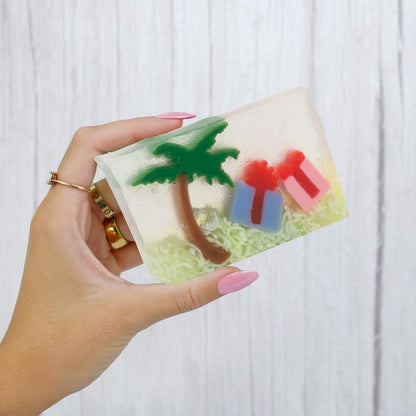 Primal Elements Glycerin Christmas Bar Soap | Helps All Skin Types, Sensitive, Oily & Dry Skin | NO PARABENS, VEGAN, GLUTEN FREE, 100% VEGETABLE BASE - (Christmas in Paradise)