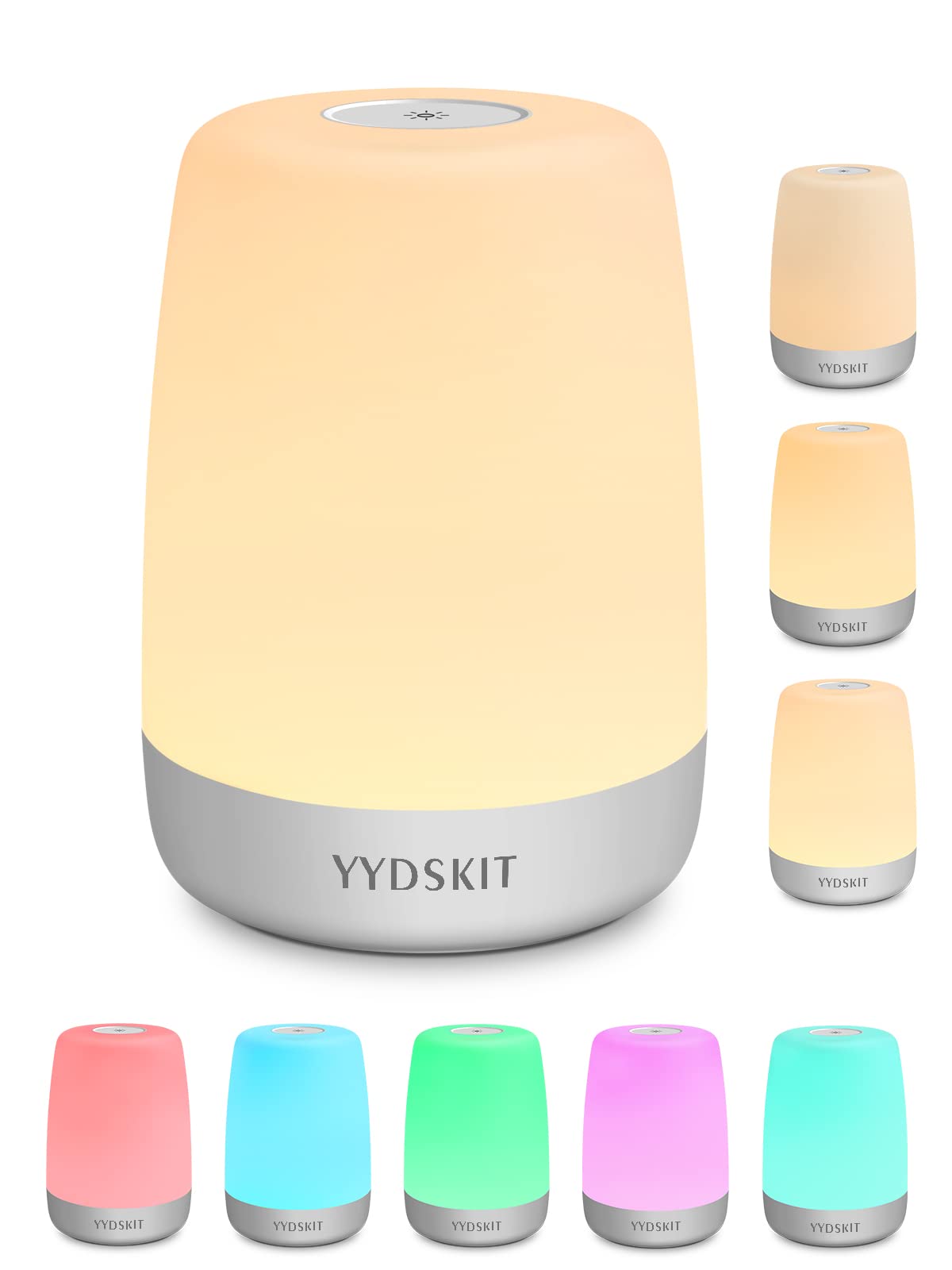 YYDSKIT Night Light for Kids & Nursery - Rechargeable Touch Lamp, Portable Nursing Lamp with Soft & Warm Light for Newborn, 3 Timers, Up to 200H