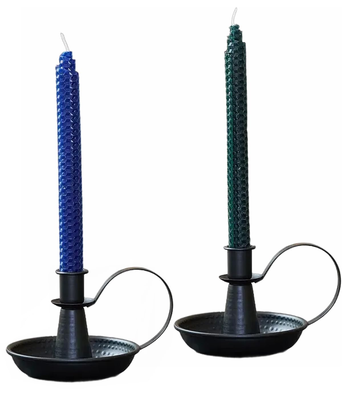 AlsoLife Retro Iron Taper Candle Holder，Black Candlestick Holders Candlelight Stand for Farmhouse Decor Home Wedding Party Table Decoration（2pcs）