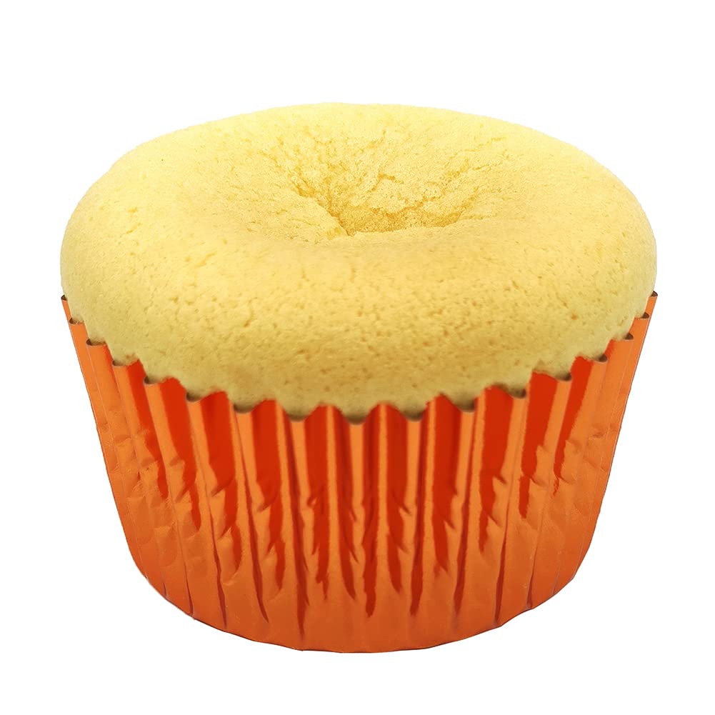 Mombake Standard Orange Foil Cupcake Liners Muffin Baking Cups for Party and More, 100-Count