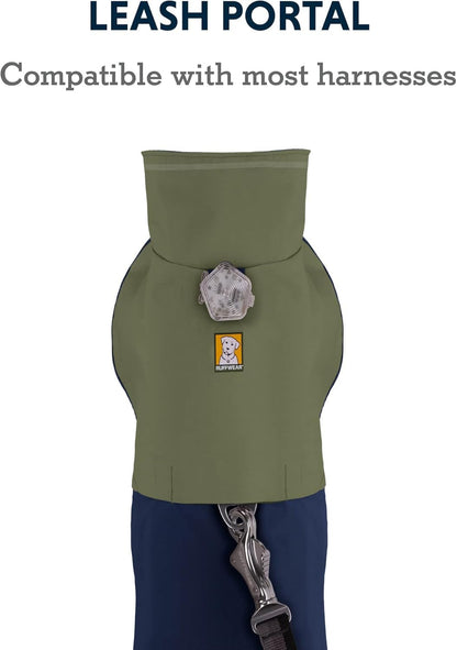 RUFFWEAR Sun Shower Rain Jacket, Lightweight Waterproof Raincoat for Dogs, Medium, Midnight Blue