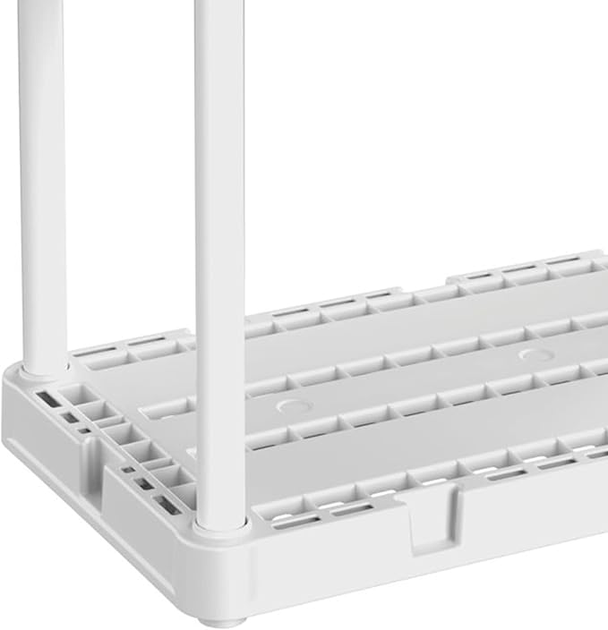 Gracious Living 3 Shelf Knect-A-Shelf Solid Light Duty Storage Unit 12 x 24 x 33" Organizer for Home, Garage, Basement & Laundry, White