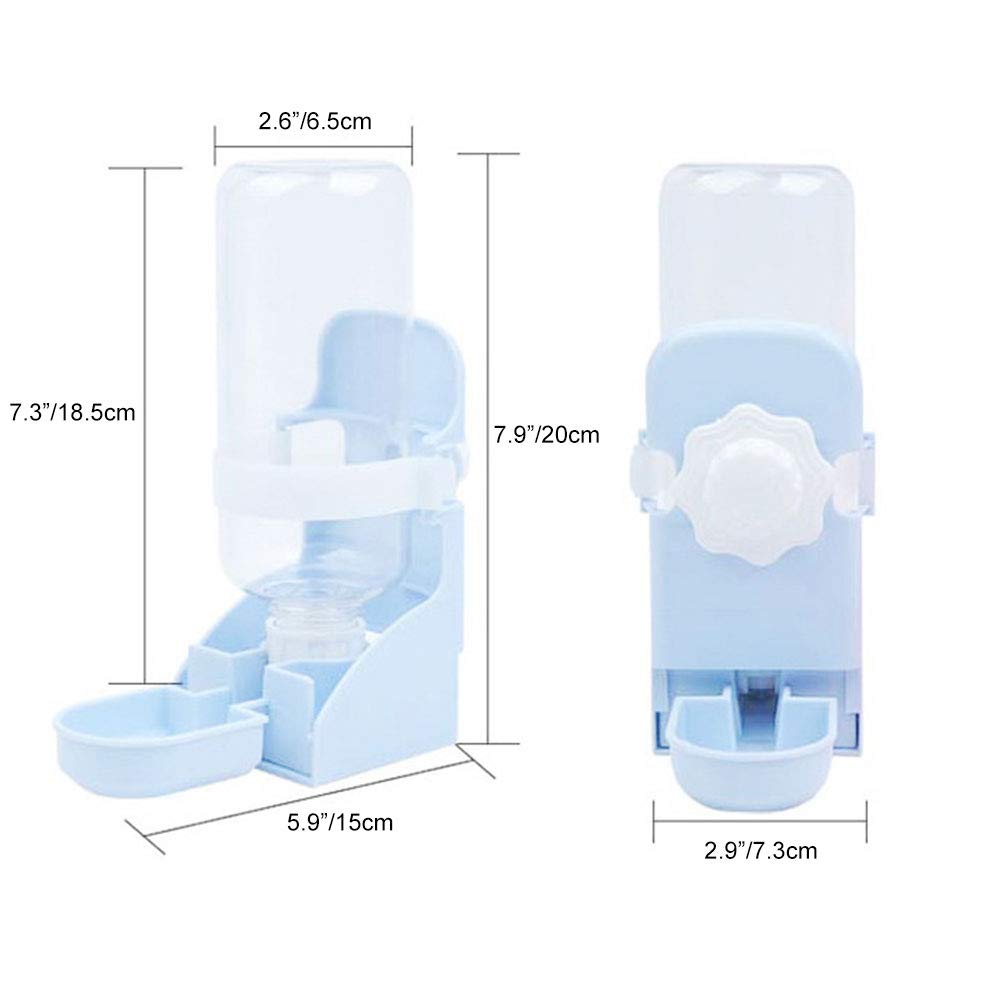 17oz Rabbit Water Feeder, Pet Cage Suspended Water Dispenser, Hanging Automatic Small Animal Water Bottle Bowl for Bunny Chinchilla Hedgehog Ferret Hamster