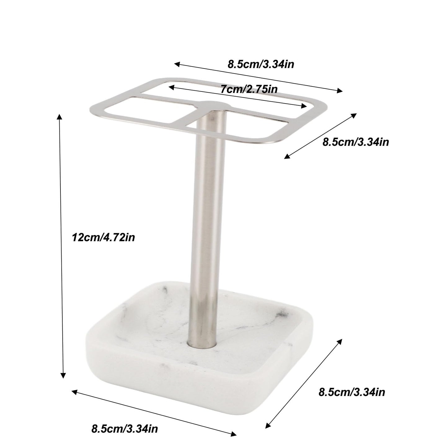 CYTGOUPER Stainless Steel Toothbrush Holder,Toothbrush and Toothpaste Stand,Bathroom Toothbrush Storage Organizer Toothbrush Holders Shelf for Bathroom Vanity Countertops (Silver)