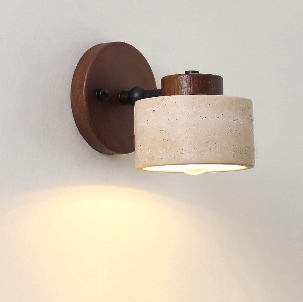 BRRSKBK Natural Stone Wall Sconce Adjustable Marble Wall Mounted Bathroom Light Hardwired Farmhouse Rustic Wall Mounted Lamp Mid Century Modern Wall Lighting for Bedroom Living Room Bedside