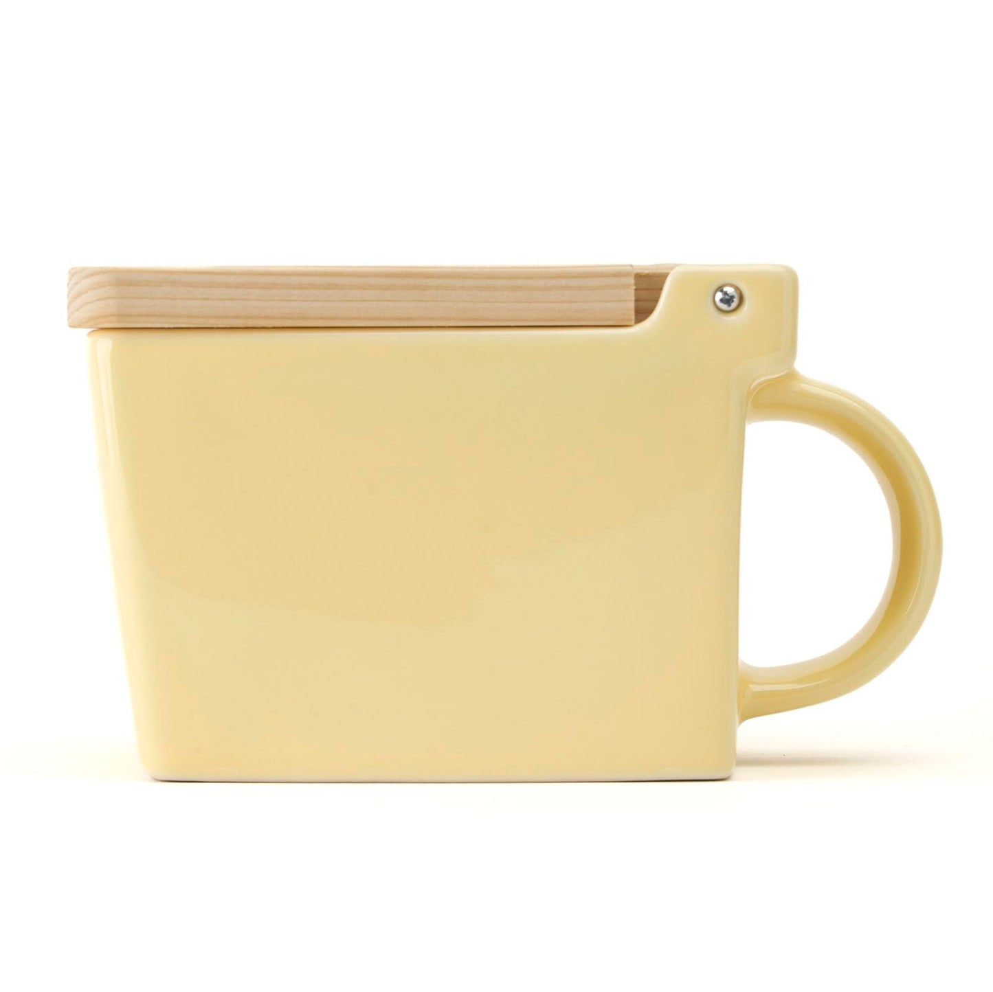 ZERO JAPAN Bee House Premium Salt Box with Hinoki Lid - Container for Sea Salt and Spices - Elegant Cellar for Kitchen Countertop - Banana Yellow, 16 oz