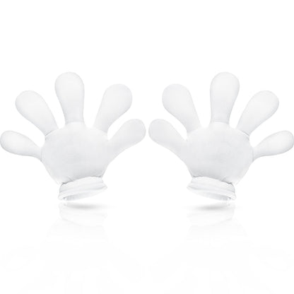 1 Pair 4 Pairs White Jumbo Cartoon Hands White Fingers Jumbo Cartoon Hands Halloween Costume Gloves Halloween Costume Accessory for Role Playing Party Small