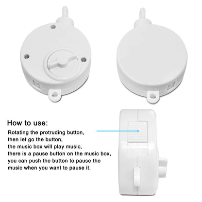 AFUNTA 23 Inch Claw Mobile Bed Bell Holder with Music Box, Adjustable Holder DIY Toy Decoration Hanging Arm Bracket Bed Stent Set Nut Screw