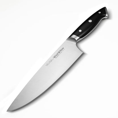 WICKWILLOW 8" Chef Knife – Razor Sharp German Steel – All-Purpose Kitchen Knife for Slicing, Dicing & Chopping – Full Tang & Ergonomic Handle – Gift Box – Velina Series