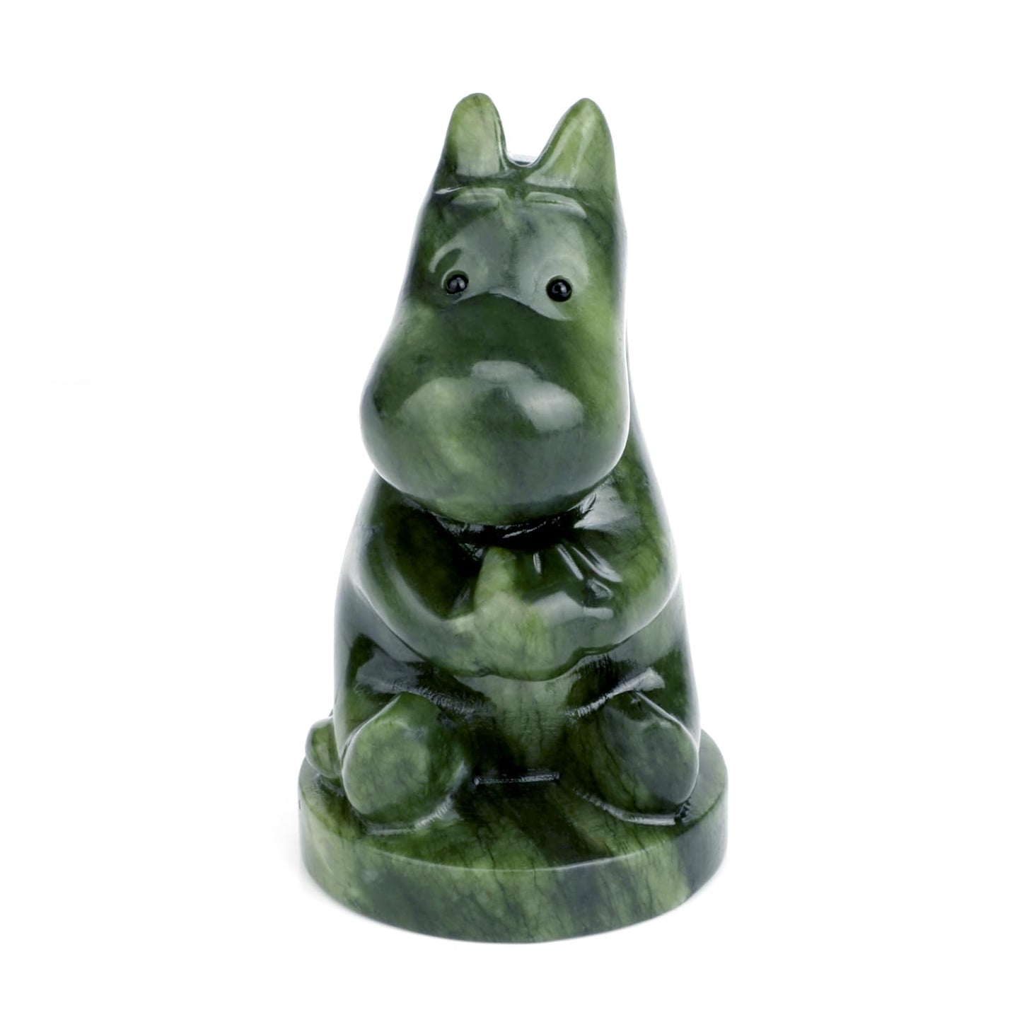 gemshan Hippo Statue, Natural Green Jade Sculpture, Hippopotamus Animal Figurine, Home, Office Desk, Entryway Table Decor