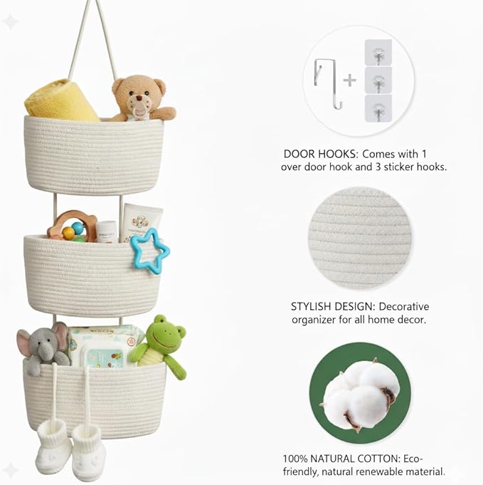 Over the Door Hanging Basket, Decorative Hanging Basket Storage, Organizing