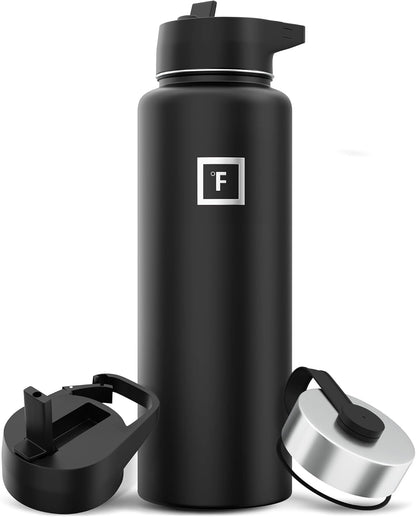 Insulated Water Bottle with Straw - 650/950/1200/1800 ml - Leakproof Double-Walled Stainless Steel Metal Drink Flask BPA-Free - Sports Travel Gym Camping Hiking Kids