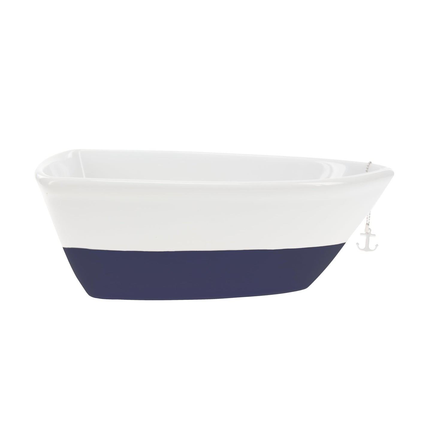Pavilion Gift Company - Home - 12 oz Serving Bowl Dipping Dip Salsa Appetizer Dessert Snack Sauce Entertaining Dish With Oar Spoon Anchor Keychain Ocean Seaside Coastal Beach Lake Boating Boater Gift