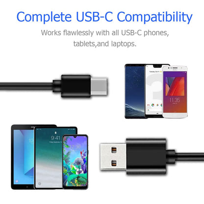 6ft USB-C to USB-A Fast Charger Cable for iPad Pro, Galaxy, MacBook Air, Nintendo Switch, Pixel, LG, Sony, OnePlus