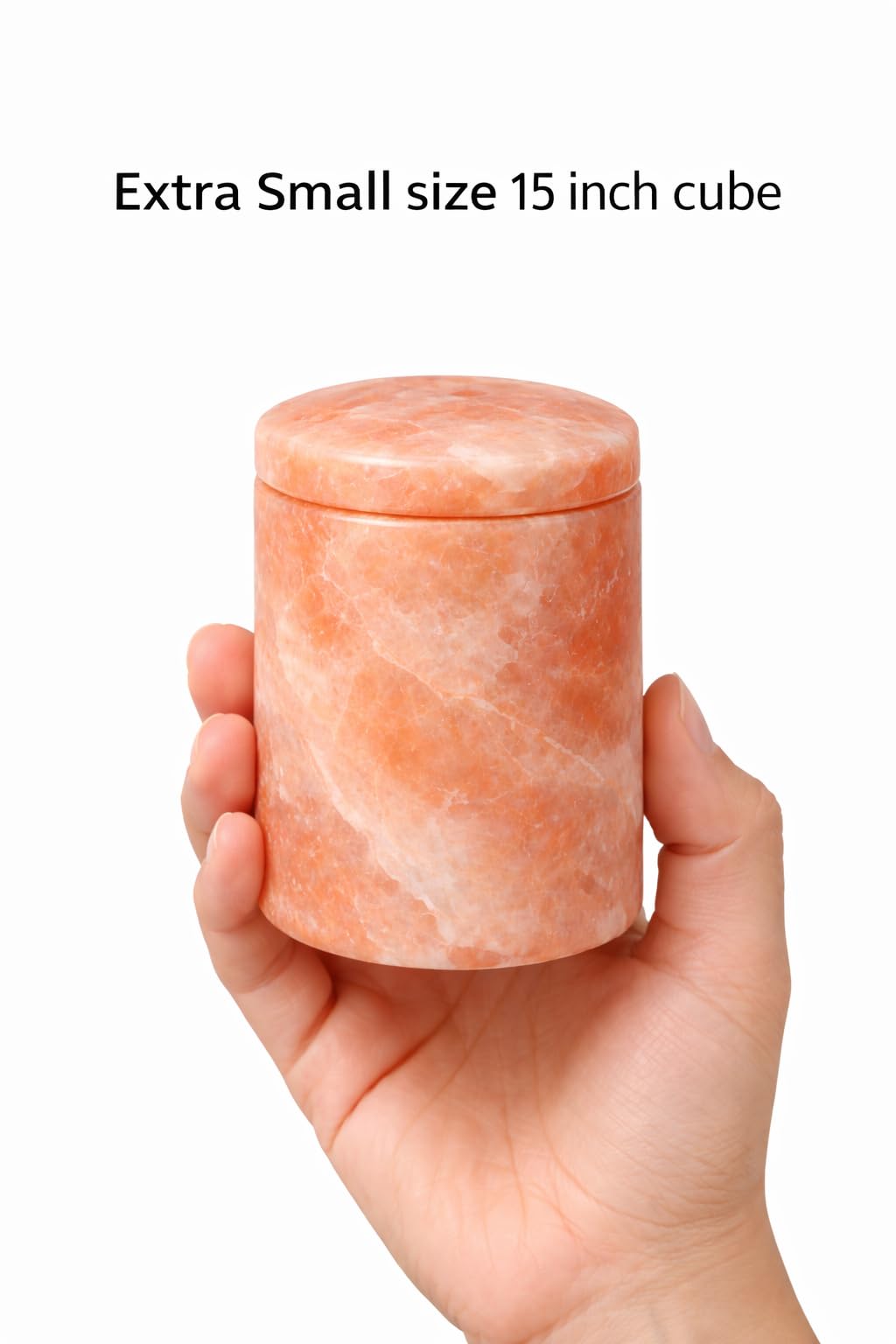 Himalayan Salt Urn for Ashes – Extra Small, Classic Cylinder Shape, 15 Cu in – Biodegradable Cremation Urn for Child or Pets – Hand-Carved Memorial Urn – Eco-Friendly Burial Option