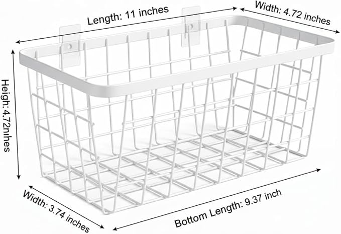 2 Set LeleCAT Hanging Wall Basket Organizer, Over the Cabinet Door Adhesive