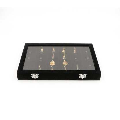 XHMQYC Jewelry Box Necklace Organizer Tray (Black) Necklace Display Case for Storage Jewelry Necklaces Display Stand 24 Slot Pendant Holder for Women