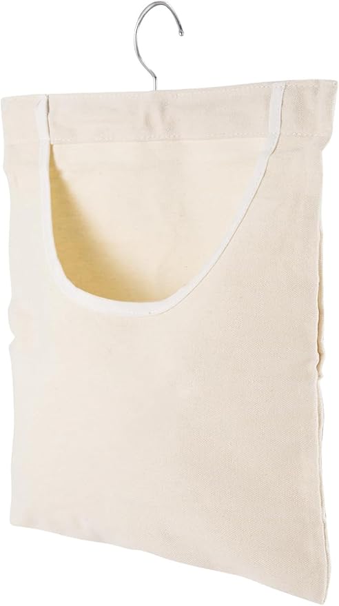 Canvas Clothespin Bag, 13.3x11.2 Inch Hanging Laundry Organizer