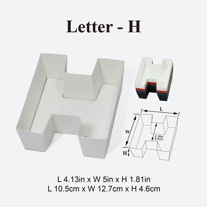 Geoto 25.7"x6"x2" Pink/Red/White/Black/Navy Blue Creative Teachers' Day Cardboard Gift Packaging Idea Fillable TEACH Letter Shaped Gift Boxes(White with Window)