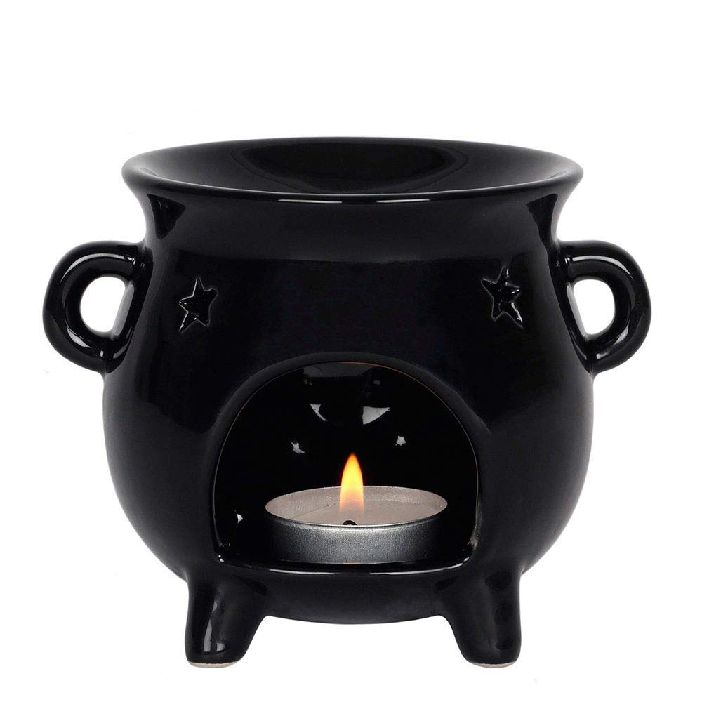 Pacific Giftware Witch's Cauldron Black Ceramic Tealight Candle Holder Oil Burner