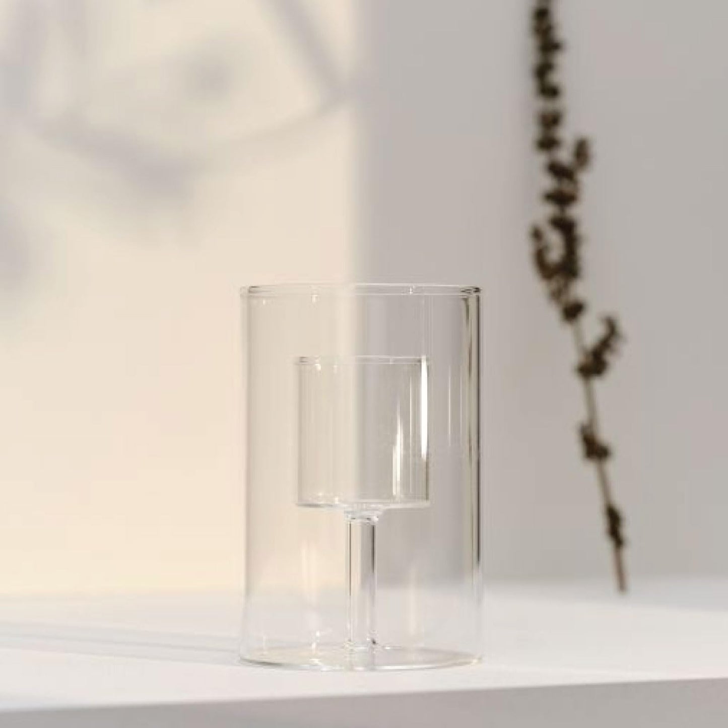 Bougies la Française Clear Glass Candle Holder for Votive Candles, Medium, 4.72 x 3.15 Inches, Decorative Holder for Home Decor, Weddings and Parties