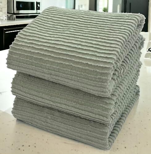 Serafina Home Sage Green Kitchen Dish Towels 100% Cotton Cloth Soft Cleaning