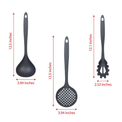 Glad Cooking Kitchen Utensils Set – 7 Pieces, Nylon Tools for Nonstick Cookware, Gray