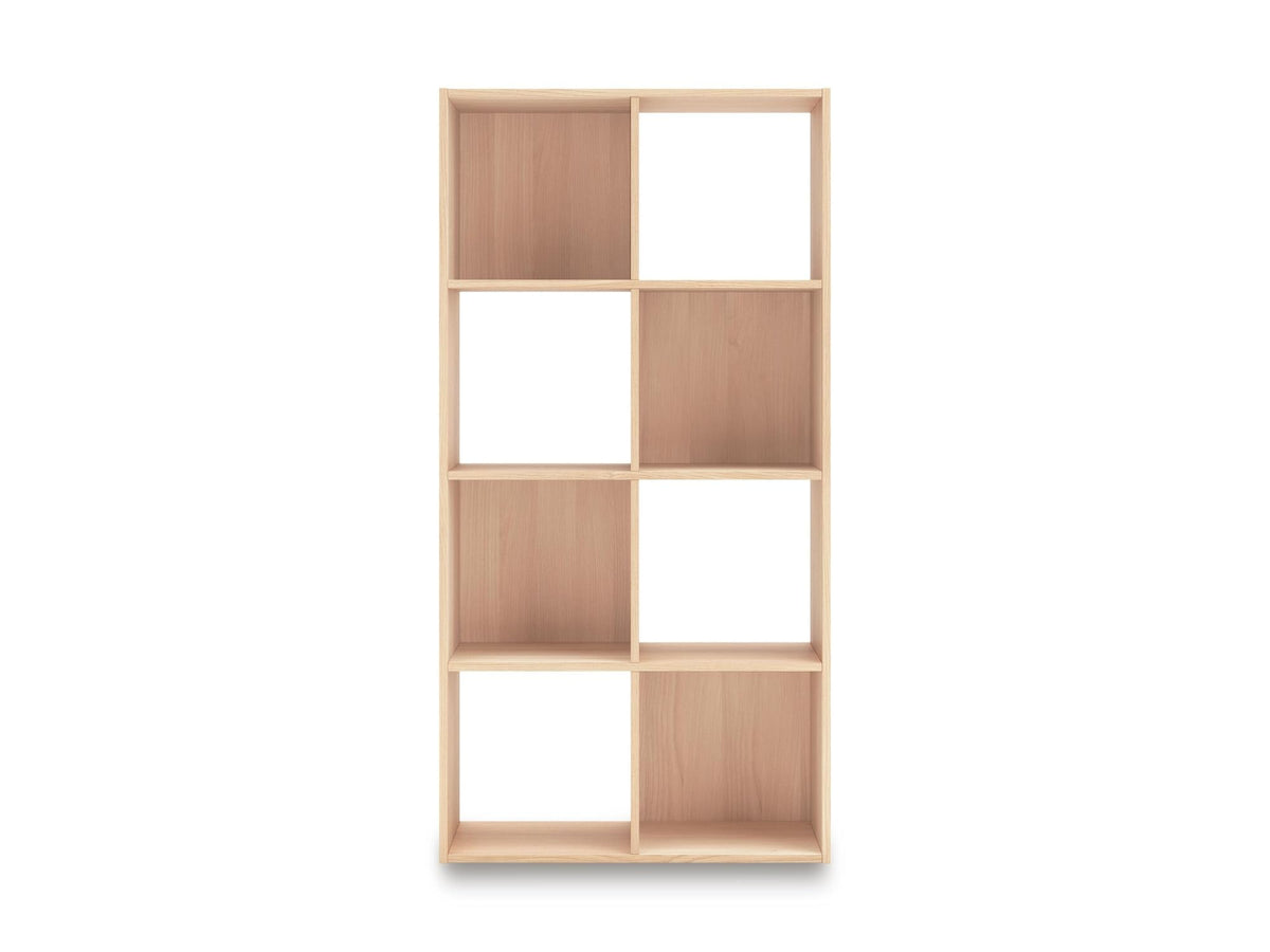Signature Design by Ashley Piperton 8 Cube Storage Organizer, Natural Finish Over Replicated Ash Wood Grain, Vertical Floor Mount Cubbies for Living Room or Home Office, Light Brown