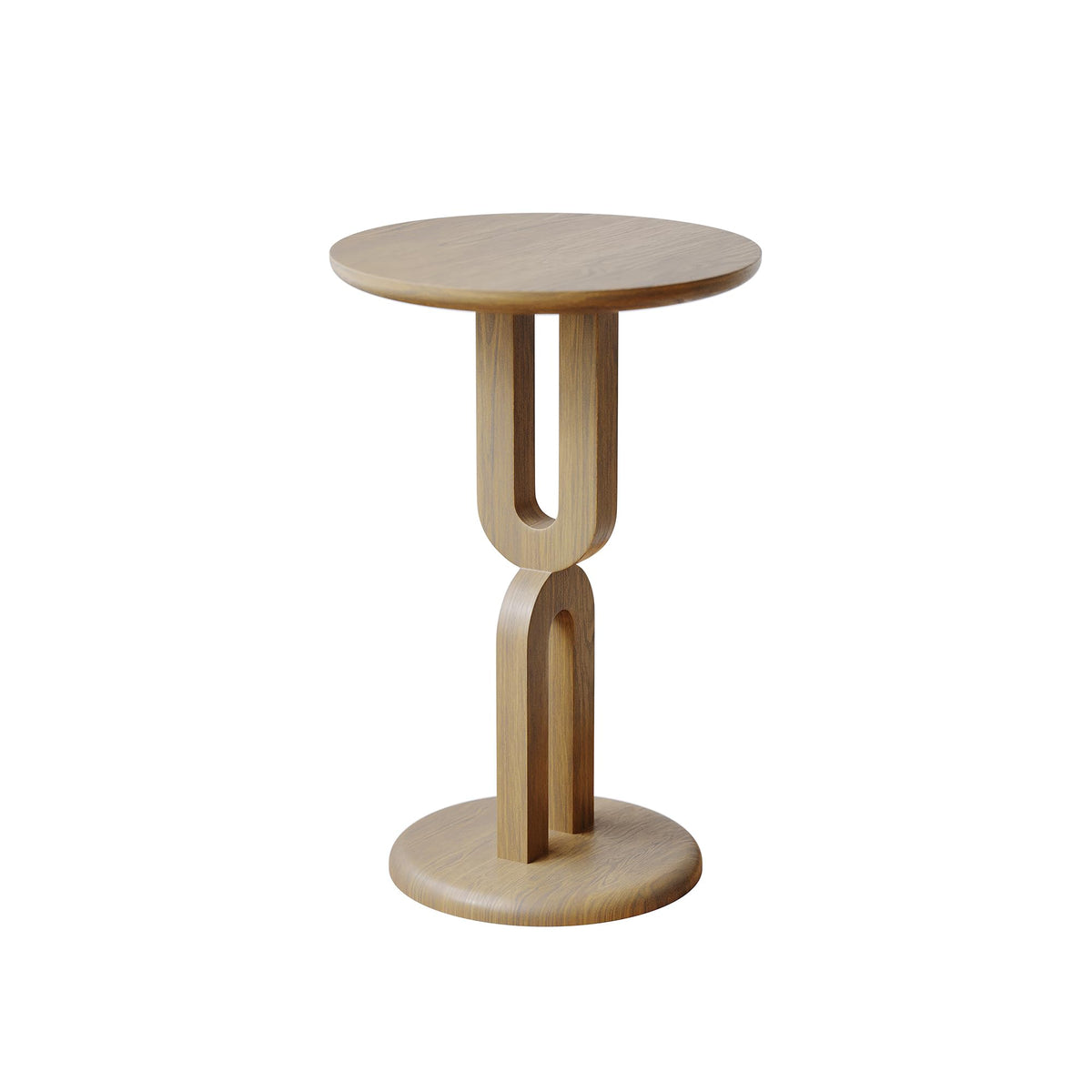 Rosolaratop Solid Wood End Table with Sturdy U-Shaped Base, Modern Accent Side Table for Living Room Bedroom, Natural Ash Wood, Easy Assembly (15.75" L x 15.75" W x 23.62" H)