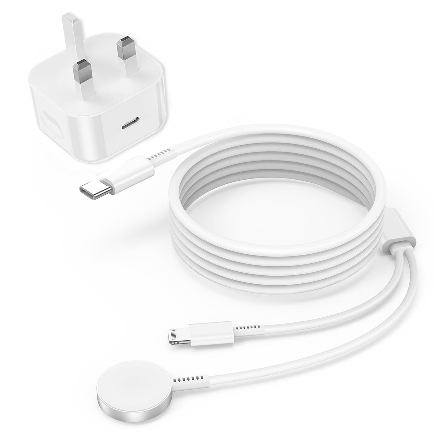 𝟐𝟎𝟐𝟓 𝐔𝐩𝐠𝐫𝐚𝐝𝐞𝐝 Apple Watch Charger,2-in-1 USB C Cable for iWatch & iPhone,2M Fast Charging Cable with 20W Wall Charger for Apple Watch Series 10/9/8/7/6/5/SE/Ultra & iPhone14/13/12/AirPods