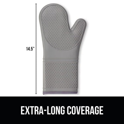 GORILLA GRIP BPA-Free Soft Silicone Oven Mitts and Pot Holders Sets, Heat Resistant Waterproof Cooking Gloves, Thick Cotton Lining, Flexible Gripping for Baking Grilling, Kitchen Trivets, Turquoise