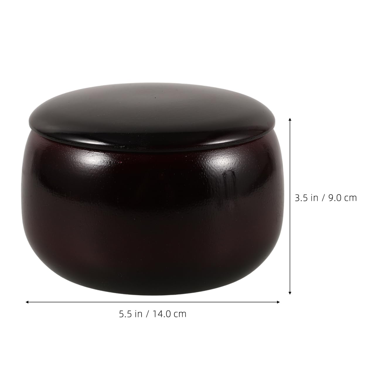 YARNOW Go Jar Wooden Chess Piece Holder Bowl with Lid 5.51 Inch Durable Storage Container for Go Gobang Stones Home Game Accessory