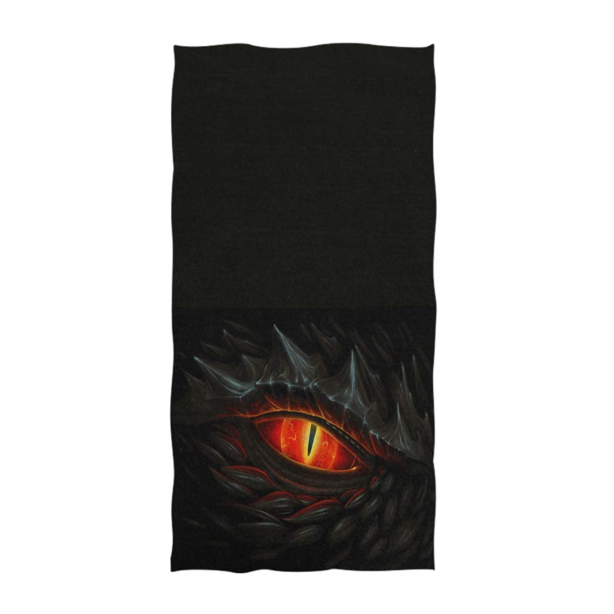 Naanle 3D Cool Glowing Red Eye of Black Dragon Print Soft Absorbent Guest Hand Towels Multipurpose for Bathroom, Hotel, Gym and Spa (16 x 30 Inches,Black)