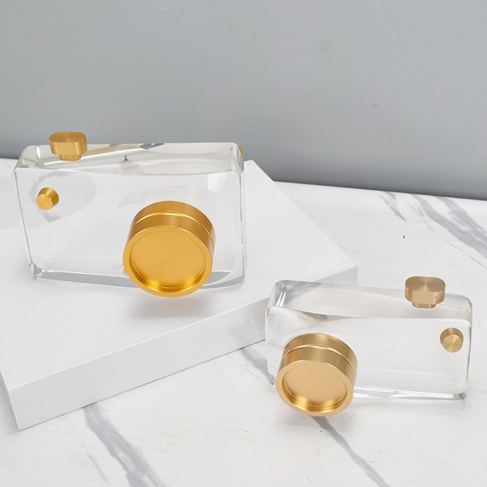 Angoily Crystal Camera Statue Charming Camera Decor for Home Office Elegant Tabletop Adornment present for Photography Lovers Stylish Miniature Decoration
