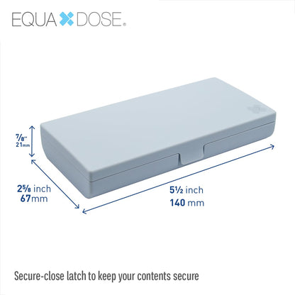 EQUADOSE Weekly Pill Case, 7-Day Medicine Organizer with Mirror, Compact Vitamin Storage Box, Pill Planner, 7 Individual Compartments for Supplements, Tablets, and Medications, Blue