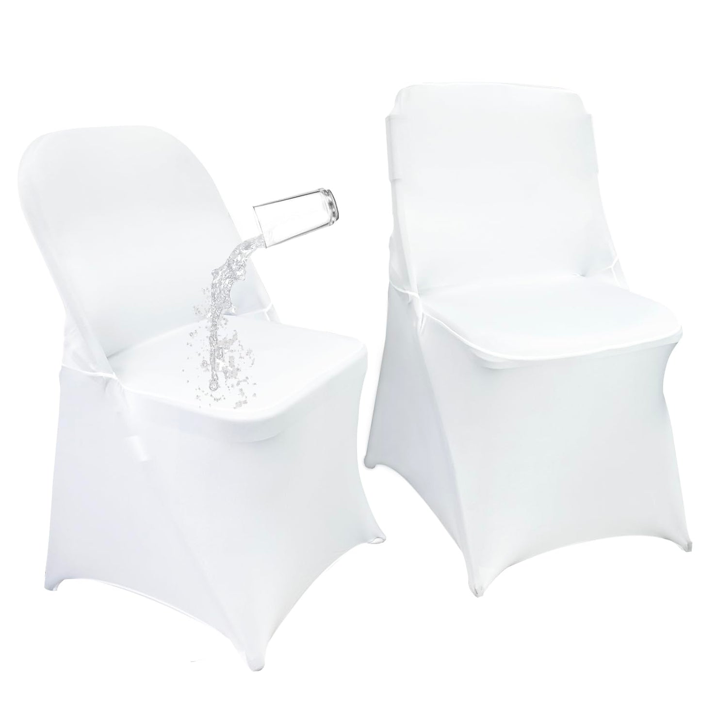 Maiangel 40PCS Stretch Spandex Folding Waterproof Chair Covers,Universal Fitted Chair Cover Protector for Wedding Party Banquet Holidays Celebration Decoration(40, White New)