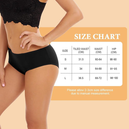 flintronic Period Panties, 4PCS Absorbent Leak Proof Panty Pants, Heavy Flow 30ML Menstrual Knickers, Cotton Menstrual Briefs for Women, Absorbent and Reusable (M)