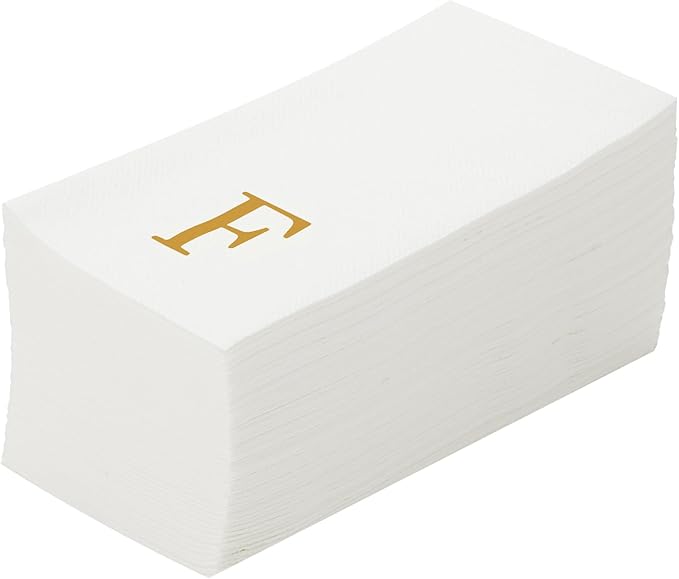 Luxenap 15.8 X 7.9 Inch Linen-Feel Guest Towels, 50 Lettered Hand Towels