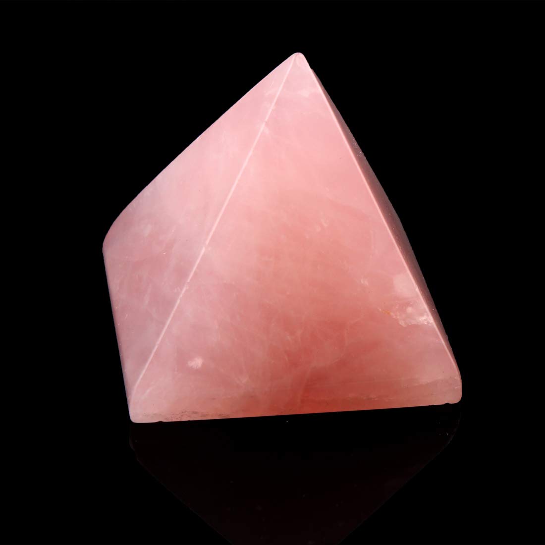 YWG Stone 1.5" Natural Rose Quartz Pyramid Chakra Healing Crystal Reiki Stone Gemstone Radiation Deflection Home Decor Gift Decoration Crafts
