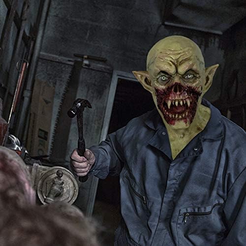 MOLEZU Vampire Mask Zombie Head Mask for Adult, Scary Horror Creepy Demon Monster Mask for Halloween Costume Party.